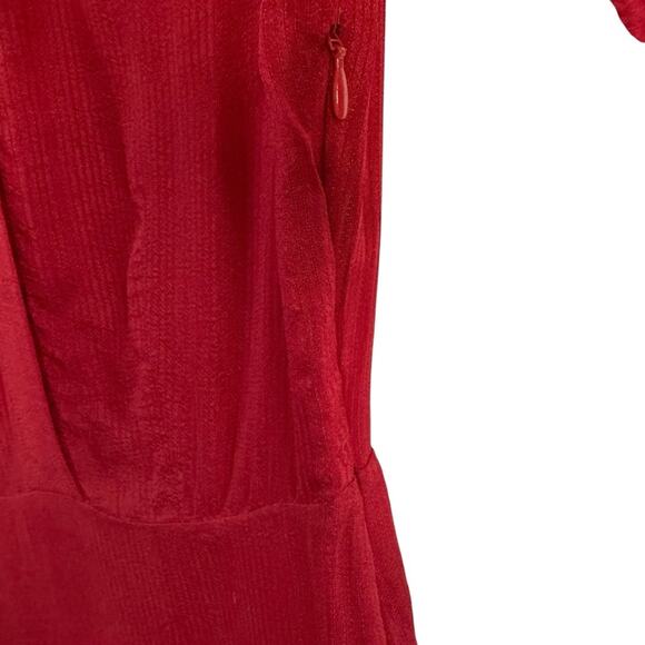 & Other Stories Frill Hem Red Long Sleeve Dress - Picture 9 of 14